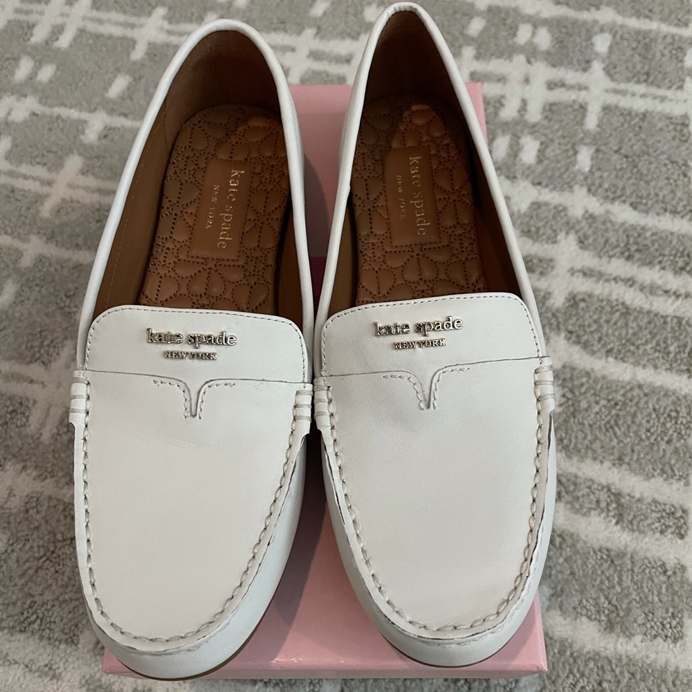 Deck loafers, Optic white, size 7.5